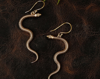 Dangling Snake Earrings || Viking Tribal Earrings || Nordic Myth and Legend Earrings || Norse Mythology Earrings