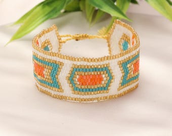 Miyuki Delica Beaded Bracelet | Boho Woven Jewelry