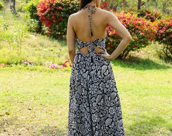 black and white bohemian dress ZARA NWT PRINTED MAXI DRESS BLACK Ecru XS,S,M