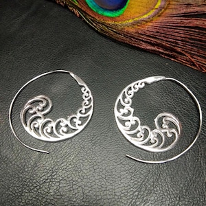 Boucles d'Oreilles Spirales Argentées || Boucles D'Oreilles Ethniques || Boucles D'Oreilles Tribales || Boucles D'Oreilles Originales