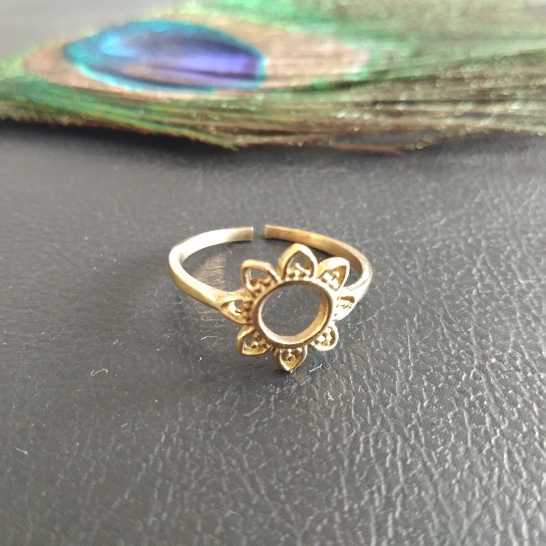 Floral Mandala Adjustable Ring