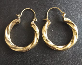 Thick Twisted Hoop Earrings || Minimaliste Hoops || Minimalist Everyday Jewelry || Simple Textured Earrings