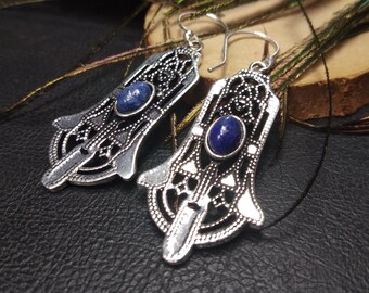 Dangling Tribal Earrings With Semi Precious Stones || Tuareg Earrings With Natural Stones || Berber Earring With Gem Stone