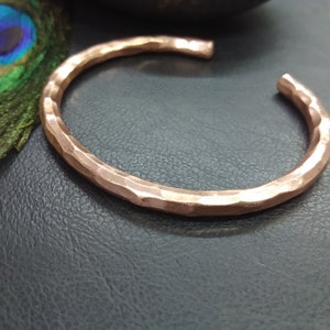 Hammered Copper Bracelet || Therapeutic Copper Cuff || Minimalist Unisex Copper Bracelet