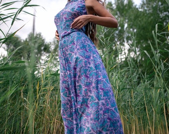 Handmade Bohemian Floral Maxi Dress | Backless Laced Summer Dress