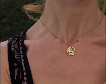 Ethnic  Mandala Pendant Necklace || Boho Pendant Necklace With Geometric Patterns