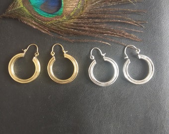 Thick Minimalist Hoop Earrings || Thick Ethnic Hoops || Minimalist Woman Earrings