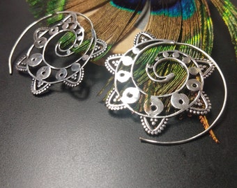 Women's Spiral Earrings || Ethnic Earrings || Tribal Earrings || Bohemian Earrings