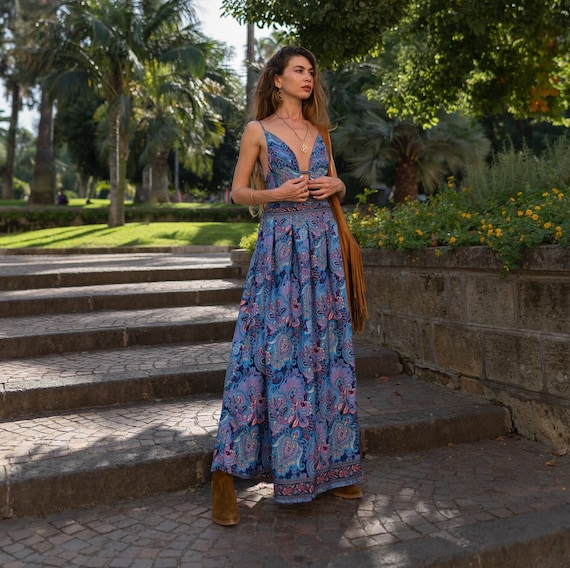 floral paisley maxi dress Floral Paisley Milkmaid Maxi Dress