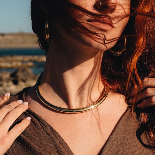 Brass Ethnic Chocker || Torque Necklace || Viking Necklace || Tribal Necklace || Ethnic Torque || Minimaliste Chocker