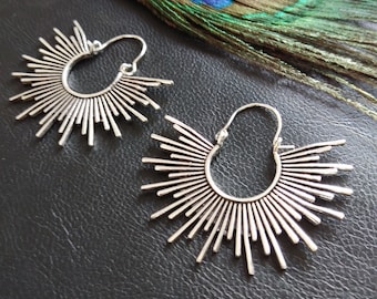 Tribal Woman Rings || Decorated Hoop Earrings || Ethnic Creoles || Oriental Earrings || Ethnic Jewelry