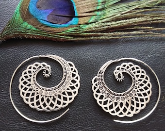 Spiral Earrings || Ethnic Earrings || Tribal Earrings || Boho Earrings