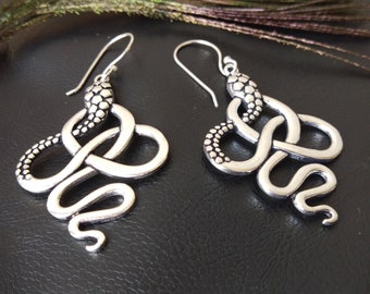 Ethnic Viking Earrings || Snake Dangle Earrings || Norse Mythology Tribal Earrings