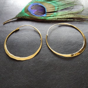 Hammered Hoop Earrings || Women's Thin  Hoop Earrings || Minimalist Hoop Earrings