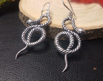Dangling Celtic Snake Earrings || Ethnic Viking Earrings || Norse Mythology Tribal Earrings