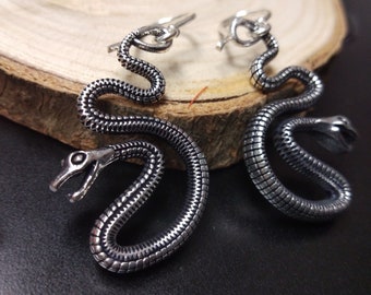 Dangling Snake Earrings || Ethnic Viking Earrings || Norse Mythology Tribal Earrings || Gothic Viper Earrings