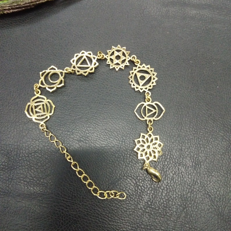 7 Chakras Bracelet Chakra Symbols Bracelet Holistic Etsy