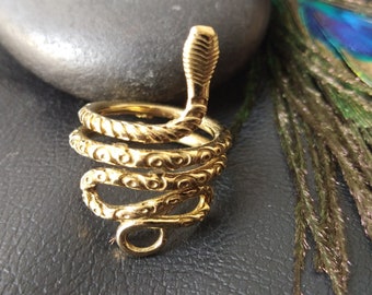 Midgard Snake Ring || Bohemian Brass Ring || Viking ring || Norse Mythology Ring ||  Animal Ring || Symbolic Ring || Amulette Ring