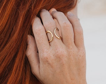 Geometric Adjustable Ring || Minimalist Adjustable Brass Ring || Bohemian Chic Ring || Unisex Ring