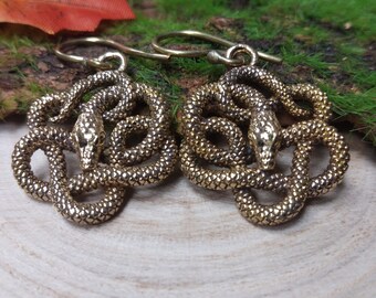 Ethnic Viking Earrings || Dangling Snake Earrings || Norse Mythology Tribal Earrings