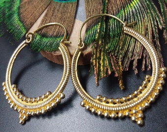 Indian Earrings || Ethnic Creoles || Banjara Hoop Earrings || Bohemian Hoop Earrings || Gipsy Hoop Earrings