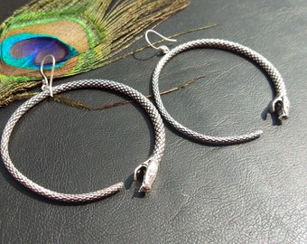 Large Snake Dangle Earrings || Viking Mythology Earrings || Norse Myth Tribal Earrings
