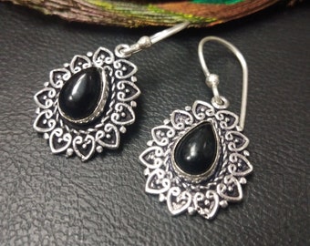 Medieval Dangling Earrings With Semi Precious Stones || Gemstones Ethnic Earrings || Bohemian Natural Stone Earrings