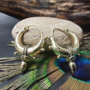 Small Hoop Earrings Decorated with Spikes ||  Ethnic Rounded Hoops || Tribal Earrings || Bohemian Hoops with Spike