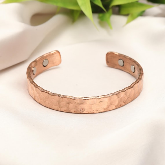Bracelet magnétique cuivre/zinc maille argentée | Idya la vie