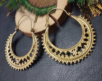 Oriental Earrings || Ethnic Creoles || Woman Hoop Earrings || Bohemian Hoop Earrings || Gipsy Hoop Earrings