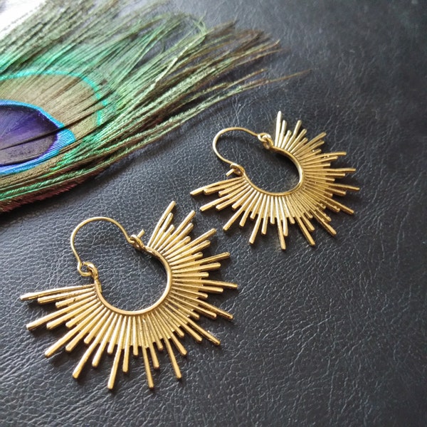 Tribal Woman Rings || Decorated Hoop Earrings || Ethnic Creoles || Oriental Earrings || Ethnic Jewelry