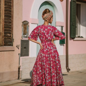 Pink Butterfly Sleeves Dress