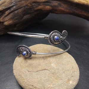 Silver Color Ethnic Arm Bracelet With Semi Precious Stone || Brass Arm Bracelet with Gem Stones || Bohemian Arm Bracelet