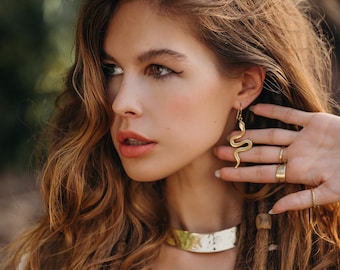 Dangling Snake Earrings || Boa Earrings || Viper Earrings || Naga Earring