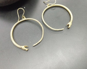 Ethnic Viking Earrings || Snake Dangle Earrings || Norse Mythology Tribal Earrings || Ouroboros  Round Earrings
