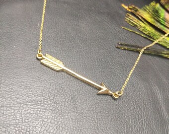 Discreet Arrow Necklace || Bohemian Chic Necklace || Tribal Necklace || Silver Necklace || Symbol Necklace || Gold Necklace