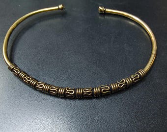 Adjustable Bangle Bracelet Ethnic Patterns || Adjustable Ethnic Bracelet || Semi Open Viking Bangle || Unisex Bracelet