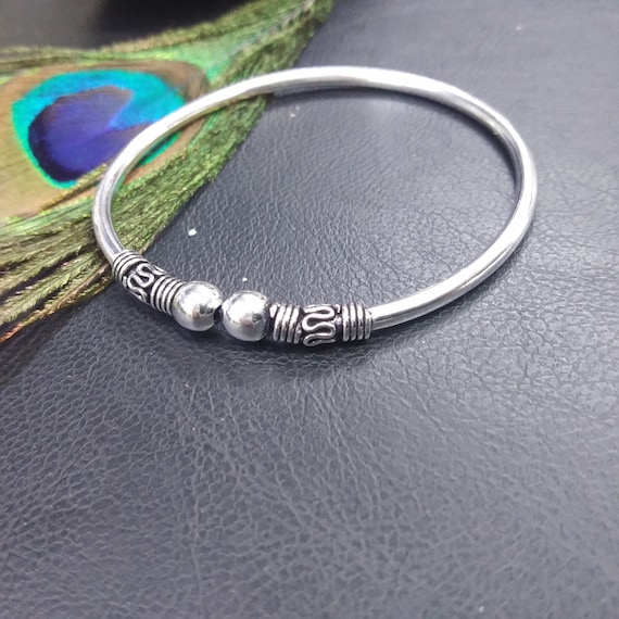 Adjustable Ethnic Brass Bangle Bracelet | Unisex Wristband