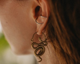 Viking Snake Hoop Earrings || Norse Mythology Tribal Earrings || Snake Gothic Earrings || Snake Jewelry