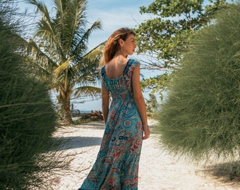 ABINGOO Abito Elegante Stampa Floreale Mini Abito Boho Estivo con