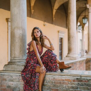 Free Size Floral Print Party Dress