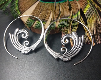 Spiral Earrings || Ethnic Earrings || Tribal Earrings || Bohemian Spiral Shaped Earrings