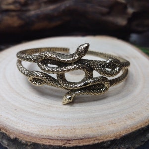 Intertwined Two Serpentines Cuff Bracelet