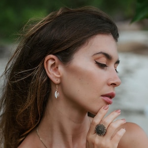 Summer Real Cowrie Dangling Earrings || Natural Seashell Boho Earrings Heighten With Golden ||  Beach Free Spirit Jewelry