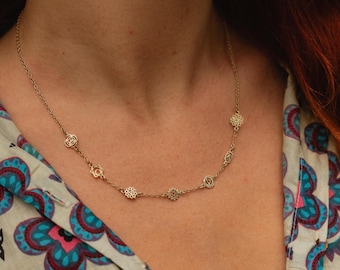 7 Chakras Necklace || Holistic Symbols Necklace || Wellness Necklace || Healing Jewelry || Yoga Jewelry || Spiritual jewelry