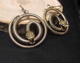Dangling Rattlesnake Earrings || Ethnic Viking Earrings || Gothic Reptil Earrings || Pit Viper Earrings