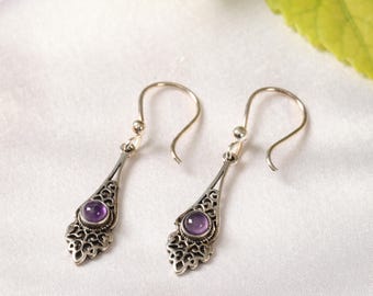 Antique Filigree Drop Earrings | Victorian Lace Dangles | Elegant Openwork Jewelry | Artisan Brass Earrings | Delicate Teardrop Design