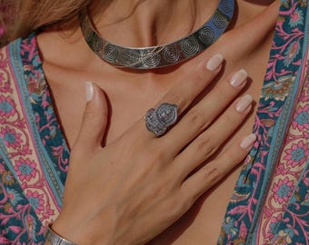 Buddha Sak Yant Signet Ring | Spiritual Protection Ring | Boho Ethnic Statement Ring | Vintage Inspired Brass Jewelry