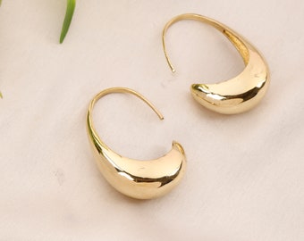 Thick Minimalist Hoop Earrings || Thick Sleek Hoops || Minimalist Modern Earrings || Contemporary Hoop Earrings