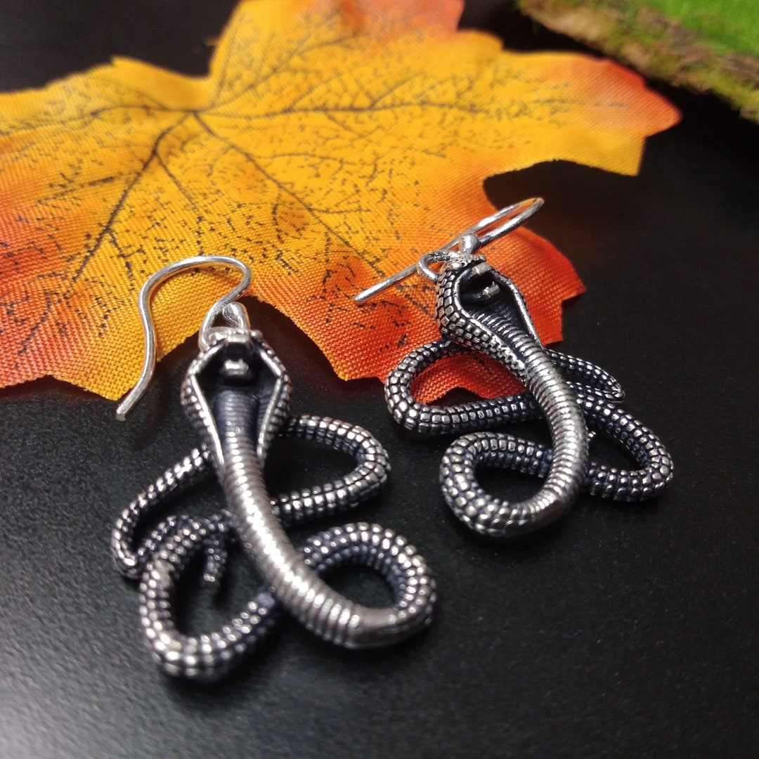 Flongo Schlangen Ohrringe - Vintage Edelstahl Ohrstecker Gothic Design